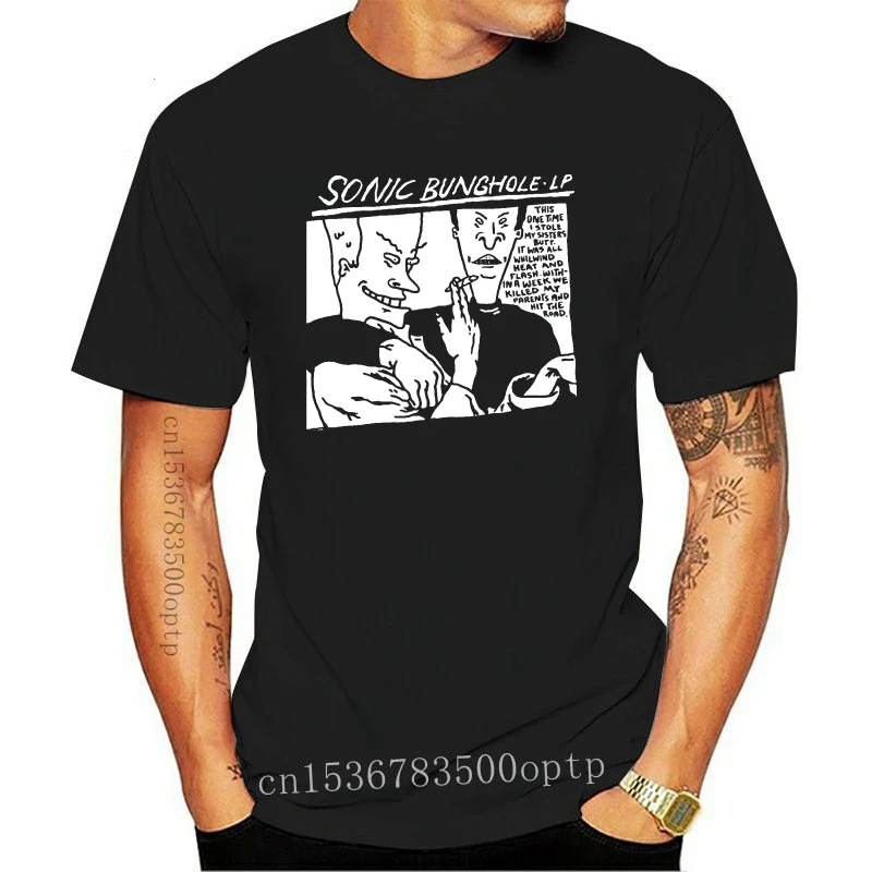 

New Print Beavis And Butthead sonic youth T-shirt Short sleeve O-Neck Casual Tshirt