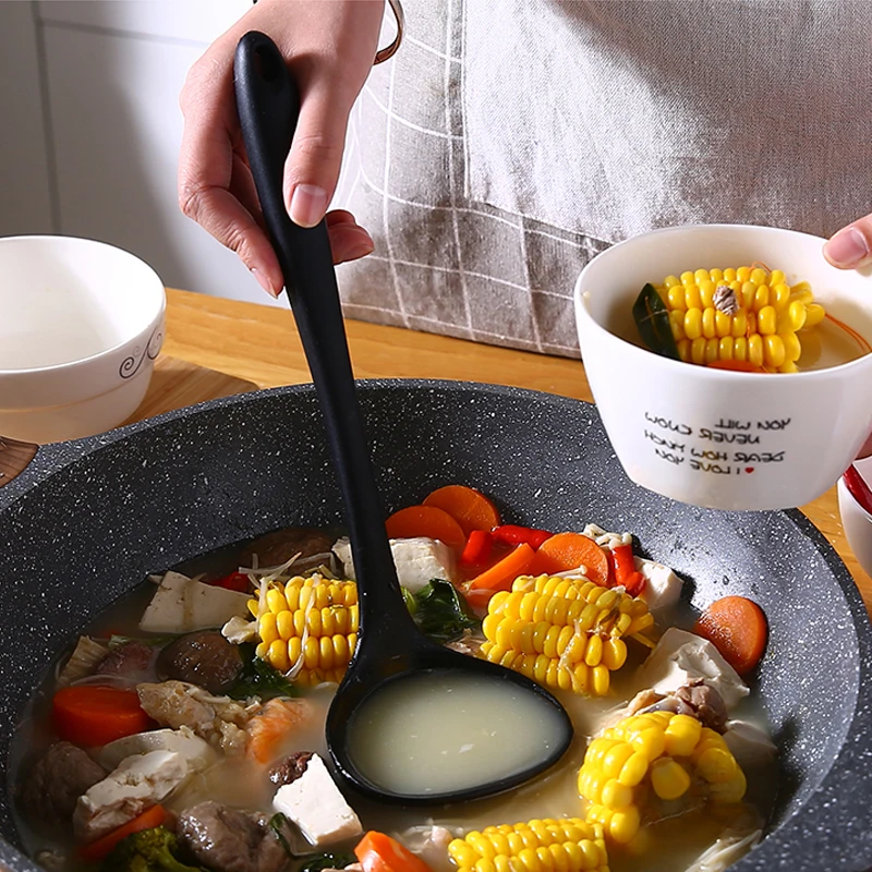 

5PCS Silicone Utensil Sets Non Stick Kitchenware Heat Resistant Cookware Ladle Pasta Spoon Spatula Skimming Spoon Cooking Tool