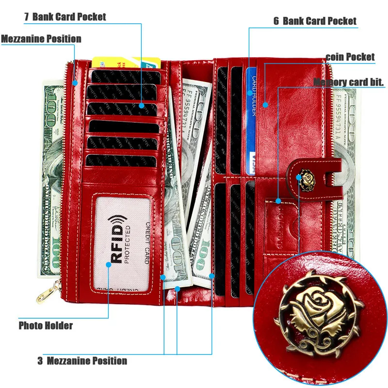 Роскошный брендовый женский кошелек кредитница длинный бумажник на молнии