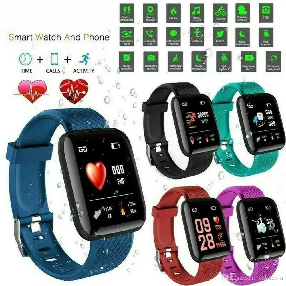 

High quality sport smart watch bracelet wristband with color touch screen message remind for cell phones fitness smartwatches