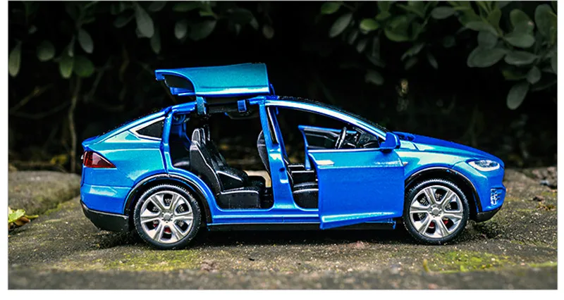 Горячая Распродажа 1:32 Масштаб Tesla модель х сплав модель автомобиля 4 цвета звук и свет оттяните модель автомобиля мальчики подарок на день рождения коллокации
