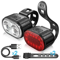 4 modes 350mah usb mtb road bicycle headlight 6 modes 230mah rechargeable cycling taillight led bike front light head lamp