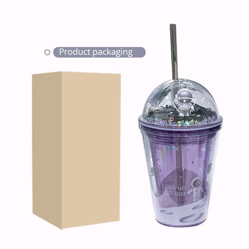 

Double-walled Drink Coffee Tea Cup Reusable Smoothie Plastic Iced Tumbler Travel water cups cup with lid and straw cold cups