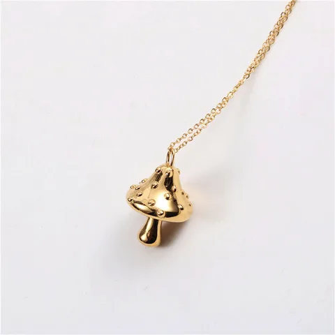 Длинное ожерелье в виде грибов для женщин, ожерелье из нержавеющей стали с золотым свитером, забавное необычное крутое креативное ювелирное изделие y2k 2021