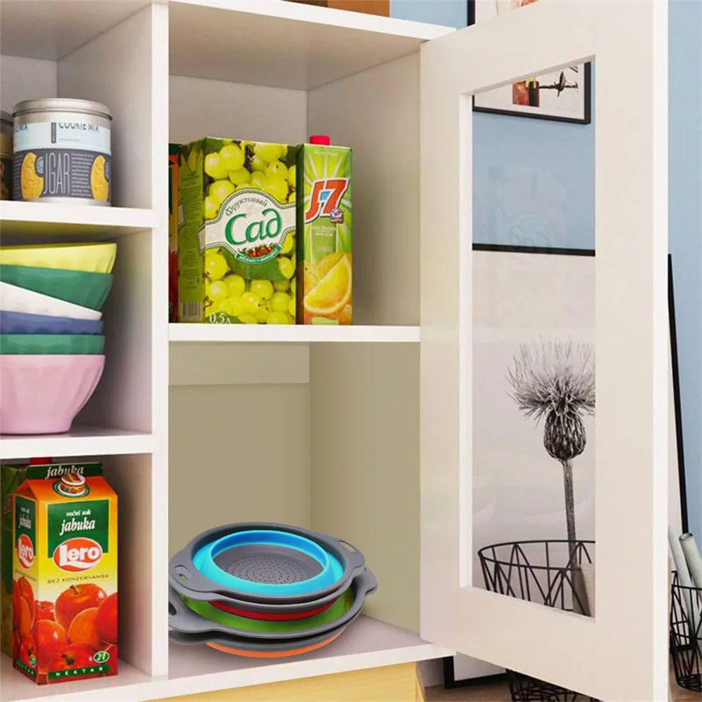 Сливная корзина силиконовое сито для фруктов овощей дуршлаг складной фильтр