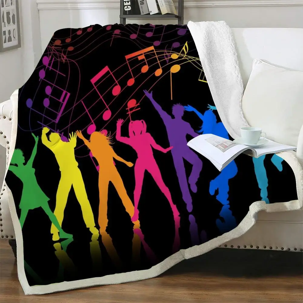 

NKNK Music Blankets Party Thin Quilt Colorful Blankets For Beds Musical Note 3D Print Sherpa Blanket New Premium Rectangle Warm