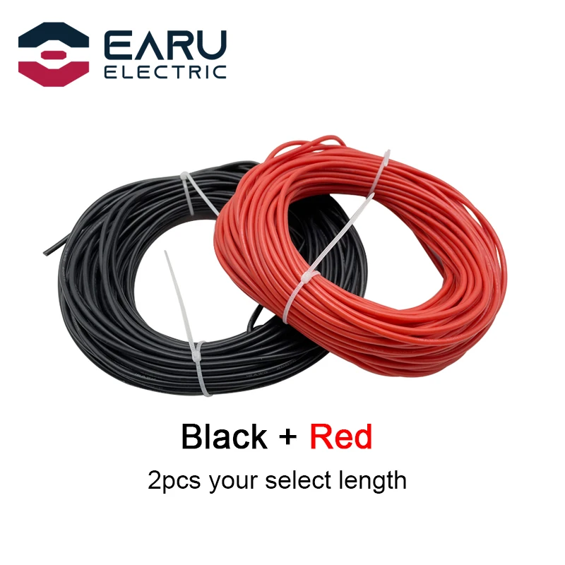 

1-100 м термостойкий мягкий электрический силиконовый кабель 8 10 12 14 16 18 20 22 24 26 28 30 AWG красный 5 м черный цвет для RC DIY