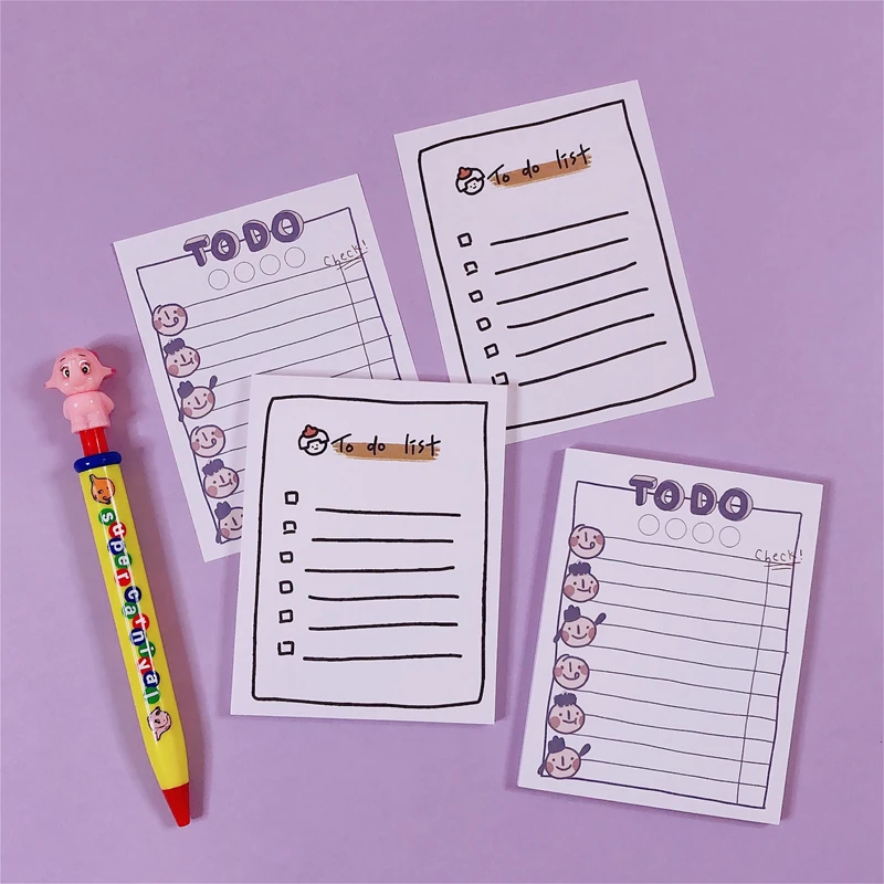 

50 Sheets Ins Popular Cartoon Kawaii Note Book Memorandum Plan Book Memo Pad Portable Notepads For Writing Office Supply