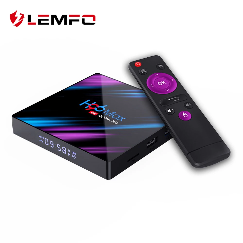 Смарт ТВ-бокс LEMFO H96 MAX Android 10 0 Rockchip RK3318 4 Гб 64 USB3.0 Поддержка HDMI 2 RKMC 18 1 4K H.265 HD YouTube Netflix