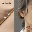 Женские квадратные серьги-гвоздики La Monada, изящные минималистичные серьги из стерлингового серебра 925 пробы в Корейском стиле, 925