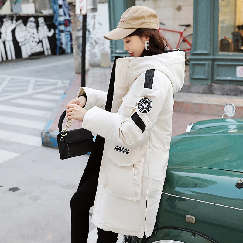 Fashion Womens Winter Jassen Hooded Women's Long Jacket Cotton Coated Oversize Parka New Design 2019 | Женская одежда