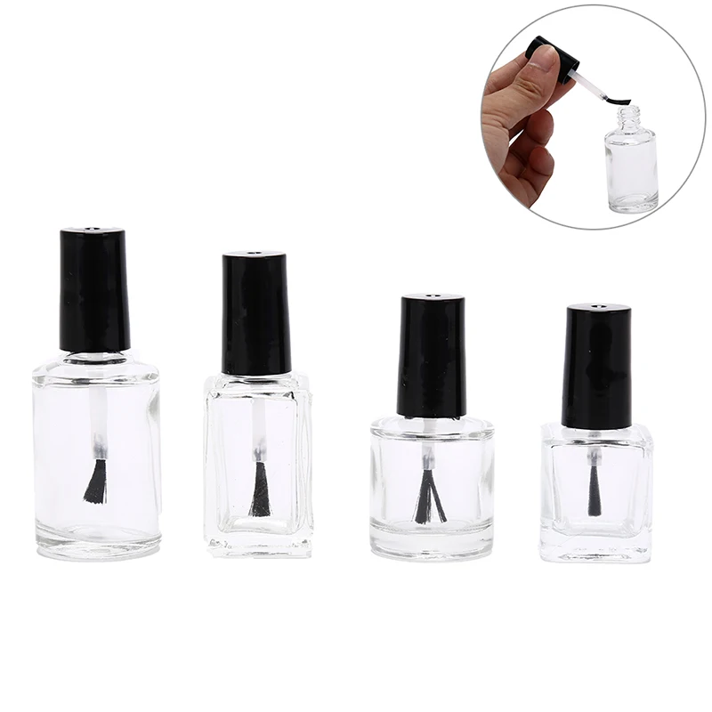 

Transparent Glass Nail Polish Bottle Empty With A Lid Brush Empty Cosmetic Containers Nail Glass Bottles With Brush 10ml 15ml