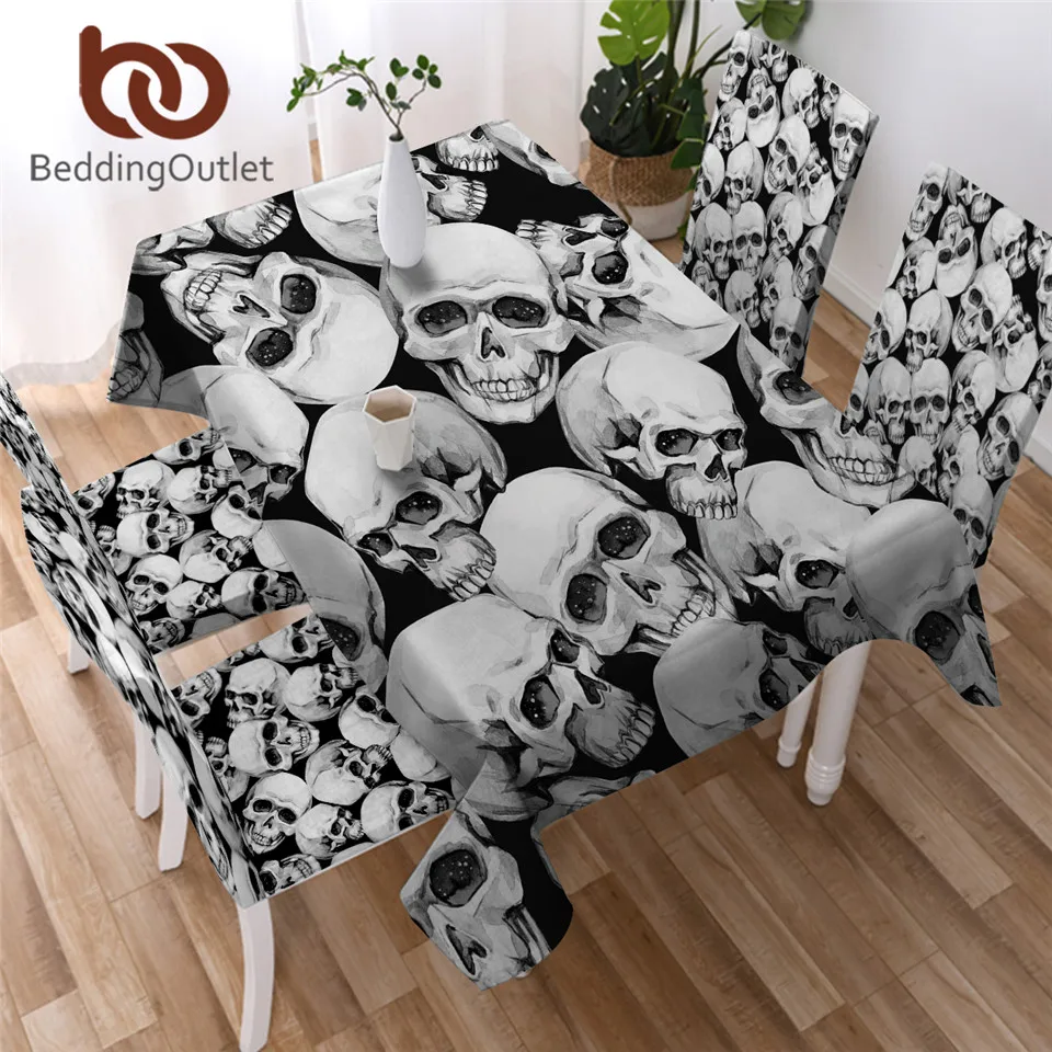 Постельное белье Outlet Vivid Skull скатерть Готическая Водонепроницаемая черно белая