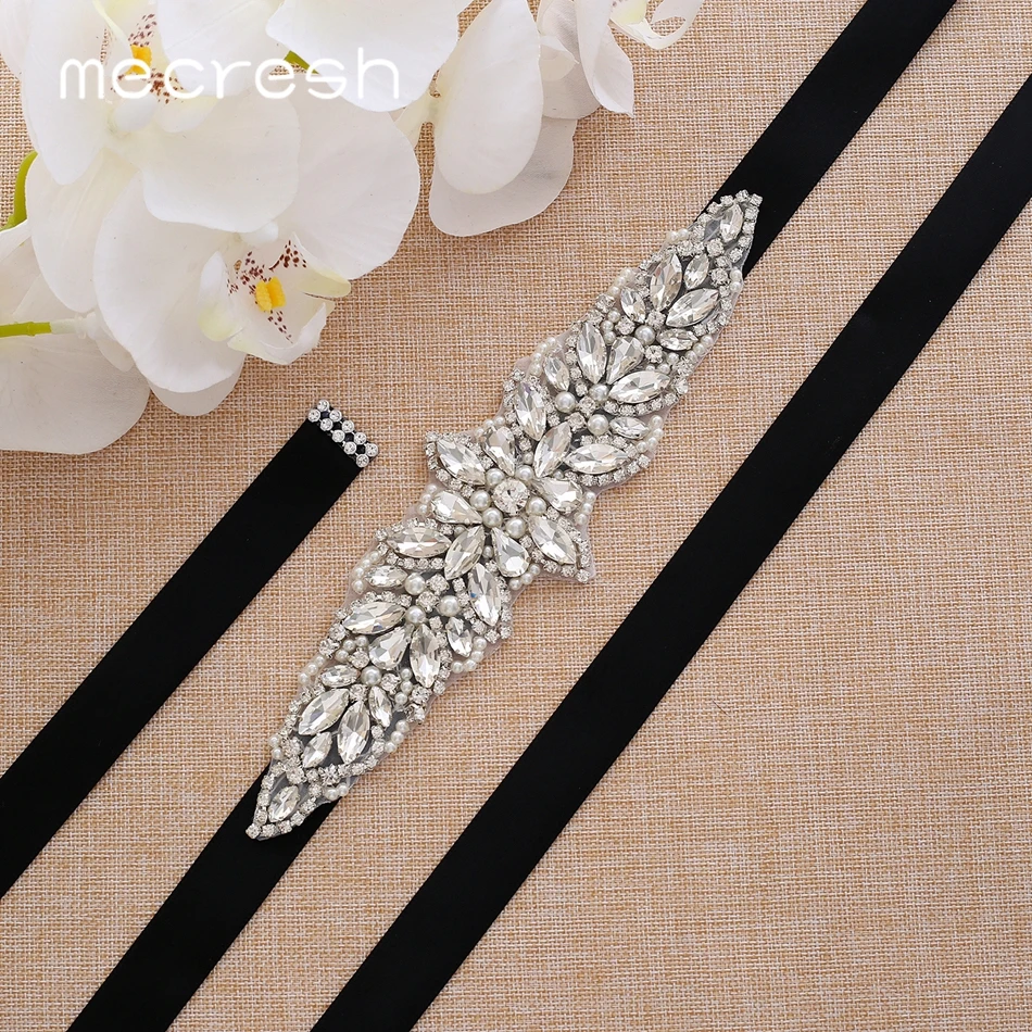 Mecresh ручной работы серебряный цвет кристалл пояс невесты для свадебного платья