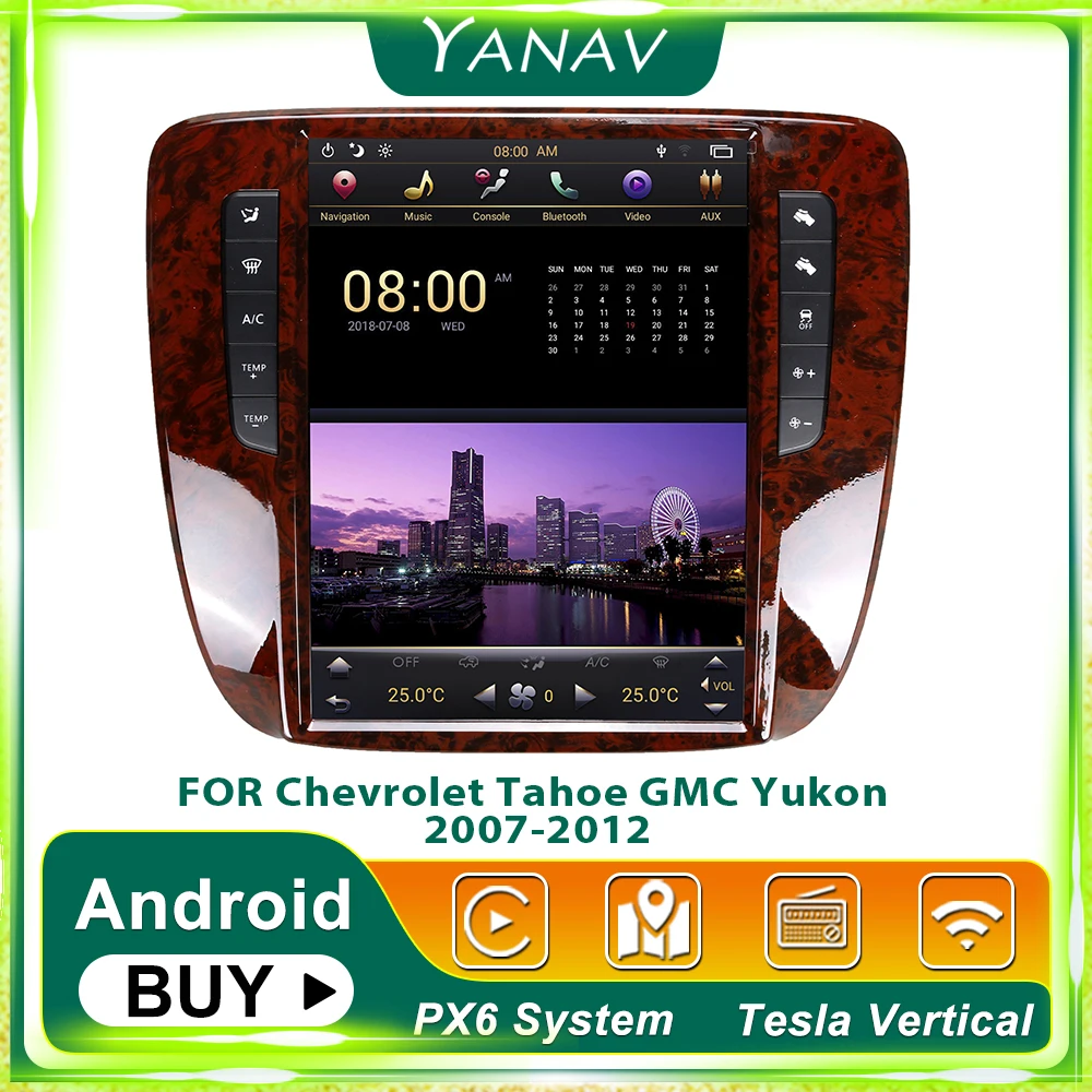 Автомагнитола Tesla Android стереоприемник для GMC Yukon/ Chevrolet Tahoe 2007 2012 вертикальный экран