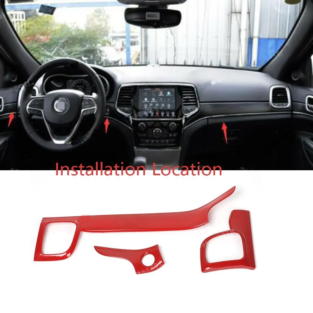 

Red ABS Middle Console Strip Cover Trim Fit for Jeep Grand Cherokee 2011-2020