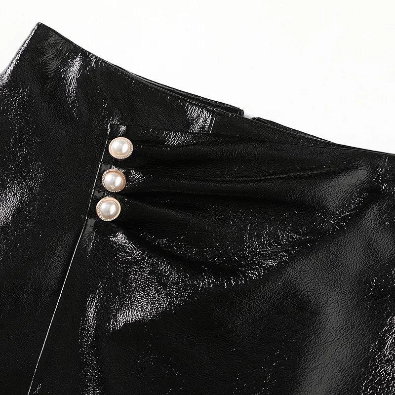

JCHB 2021 New spring fashion genuine leather leather skirt women's casual short sheepskin sheath skirt T