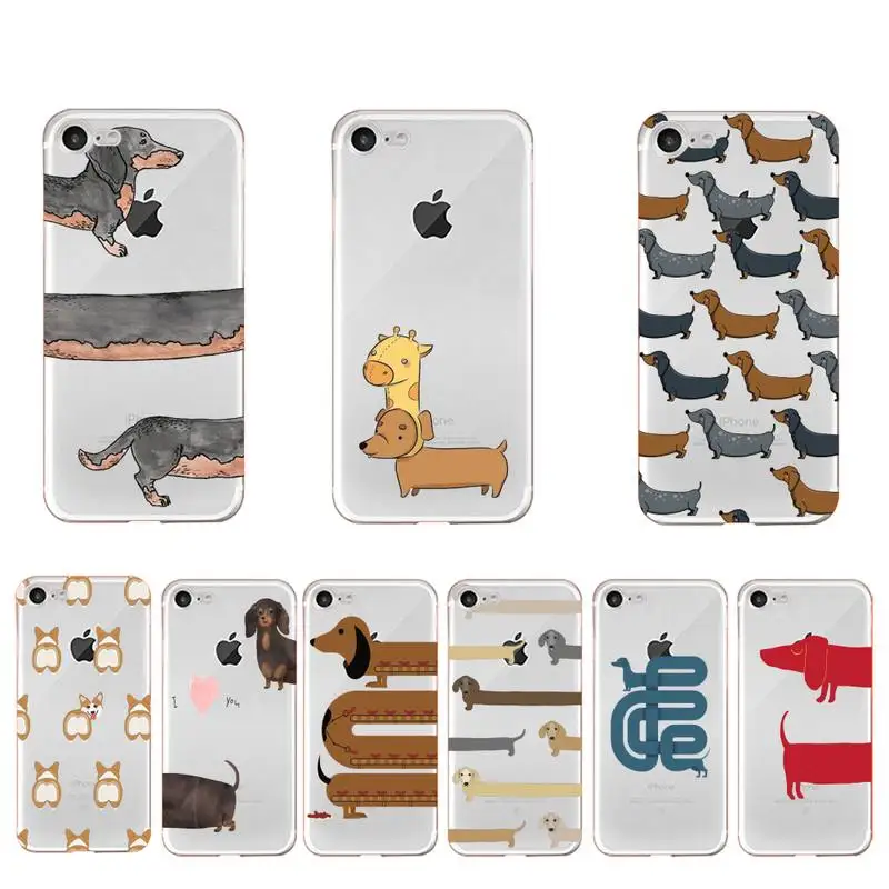 

FHNBLJ dachshund Phone Case For iPhone X XS MAX 6 6s 7 7plus 8 8Plus 5 5S SE 2020 XR 11 11pro max Clear funda Cover