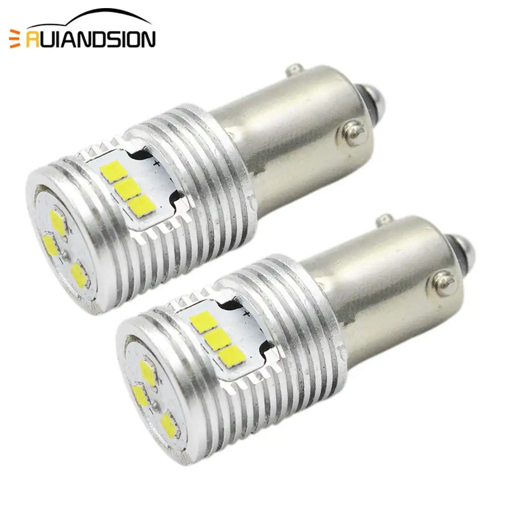 

2pcs High Power BA9S T4W BAX9S H6W BAY9S H21W 4W 9SMD CSP LED Side No-polarity 12V 24V For car Reverse Light 600Lm 3000K 4000K