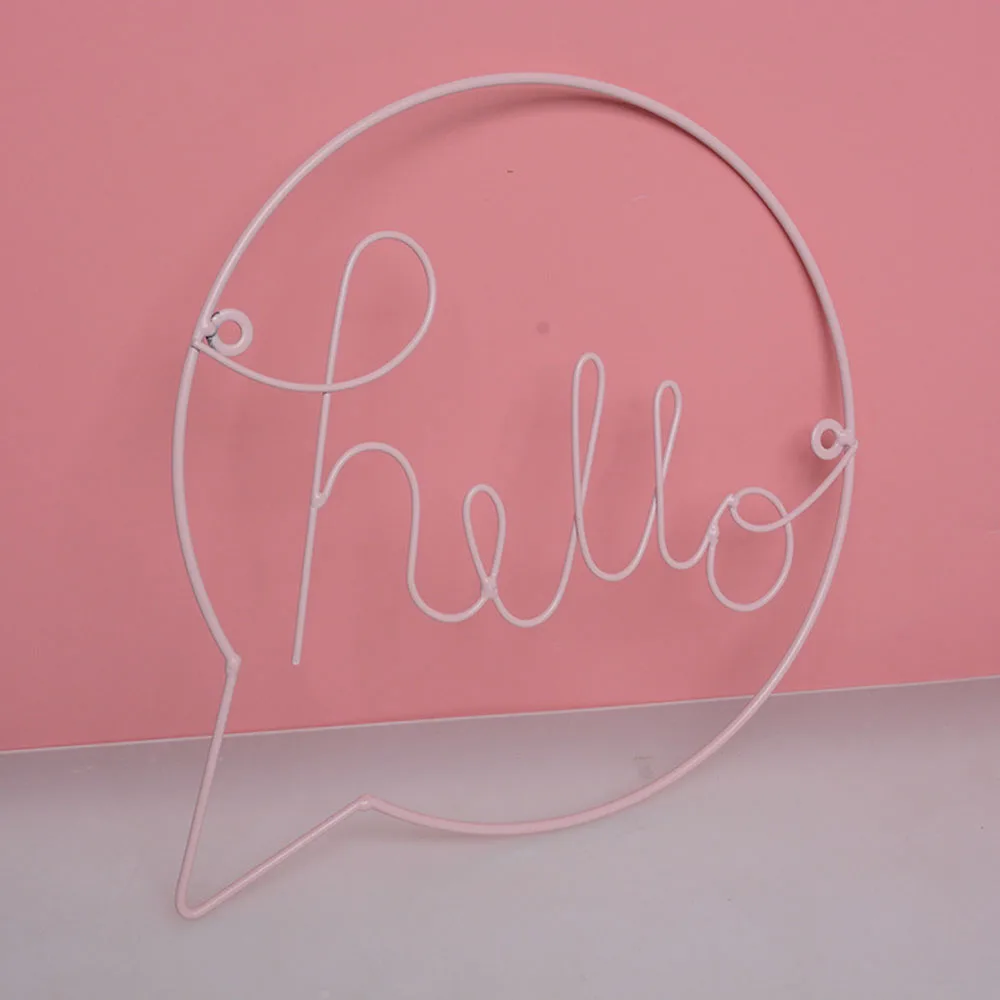 1 шт. Nordic Стиль железа Hello письма стены Стикеры детская комната висячие украшения