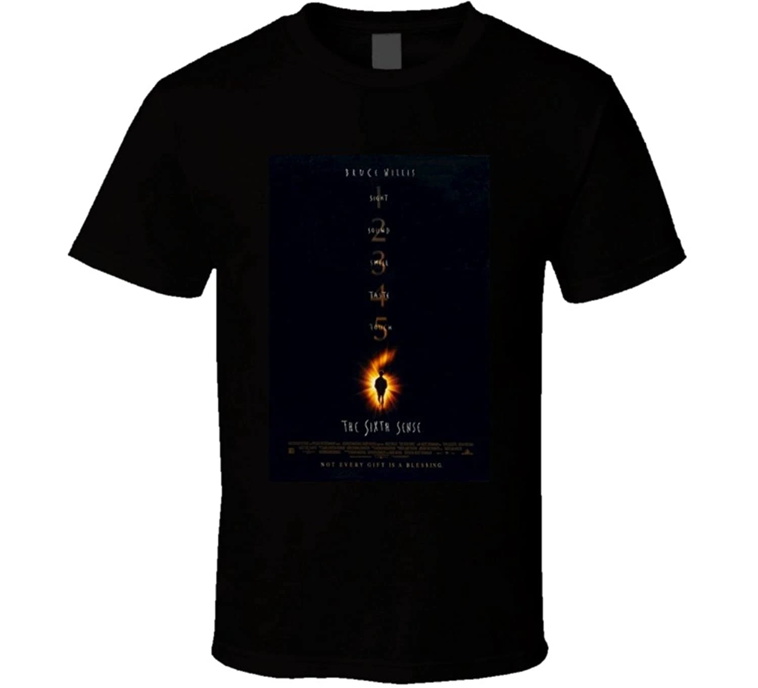 Крутая Винтажная футболка с постером фильма The 6 Sense в стиле 90-х | Мужская одежда