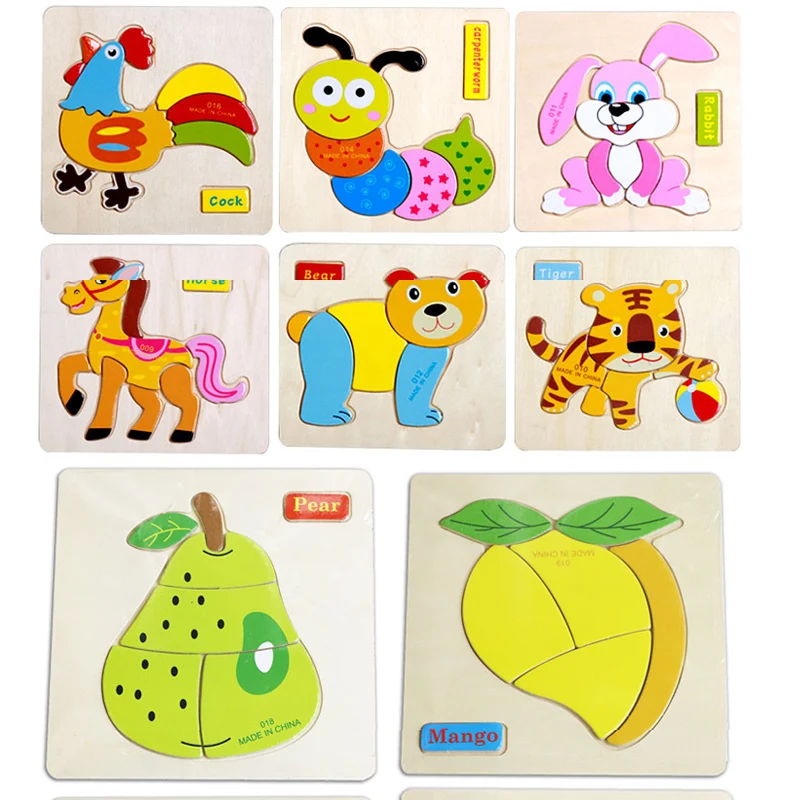 Деревянные пазлы с картиной (отправим случайные картины) для малыша детские