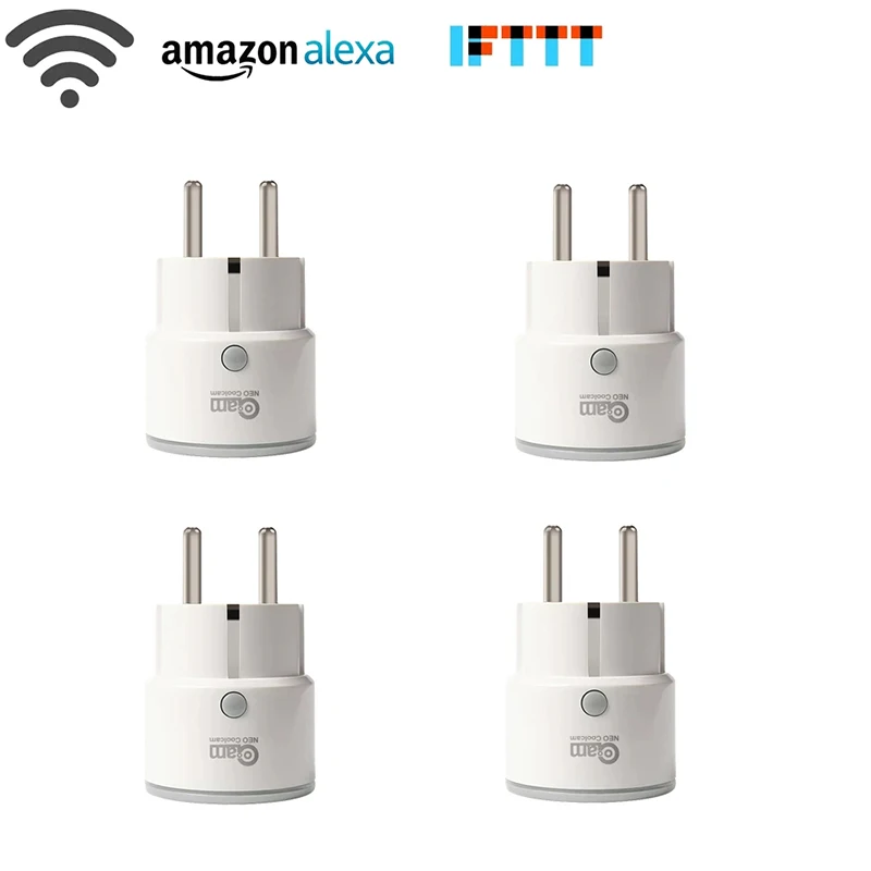 NEO 4PCS/lot Smart Plug EU Compatible With Alexa Google Home Remote Control WiFi Switch Socket Outlet With Timing Function