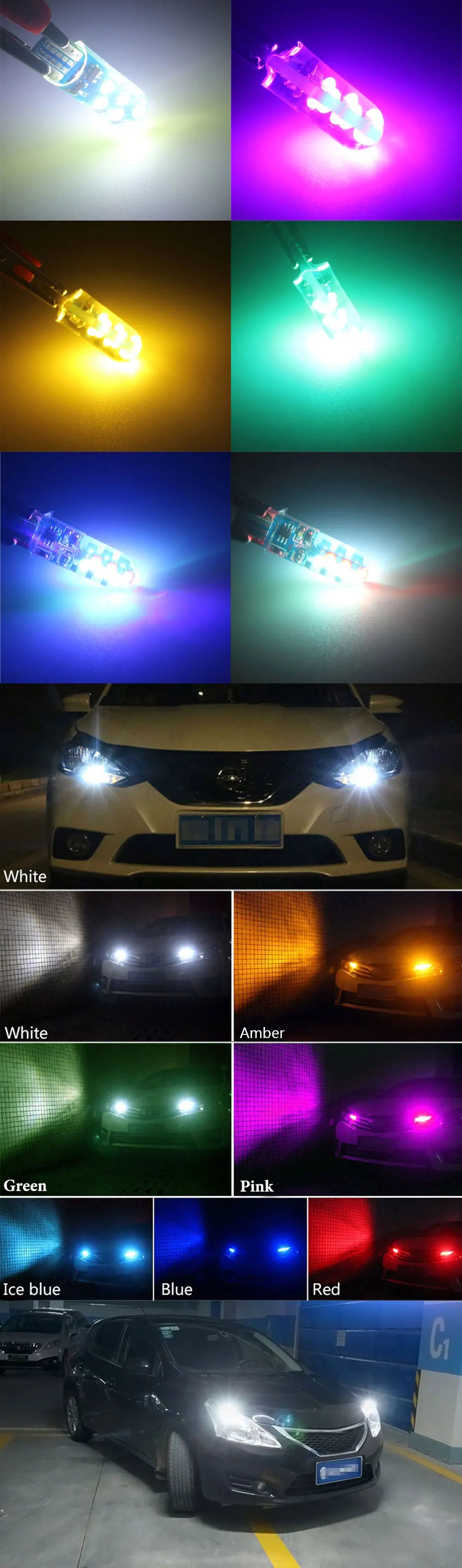 2 шт. T10 w5w Автомобильный светодиодный лампы 194 w5w 12SMD со стробоскопической вспышкой для Canbus без ошибки силиконовый светодиодный светильник разрешение на парковку номерного знака КУПОЛ 12V