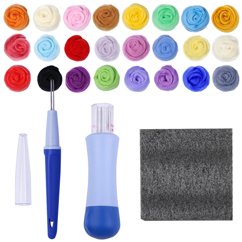 

MIUSIE Professional Wool Felting Tool Kit With Felting Needle Wool Fibre Felt Fabric For DIY Materials Handcraft For Beginners