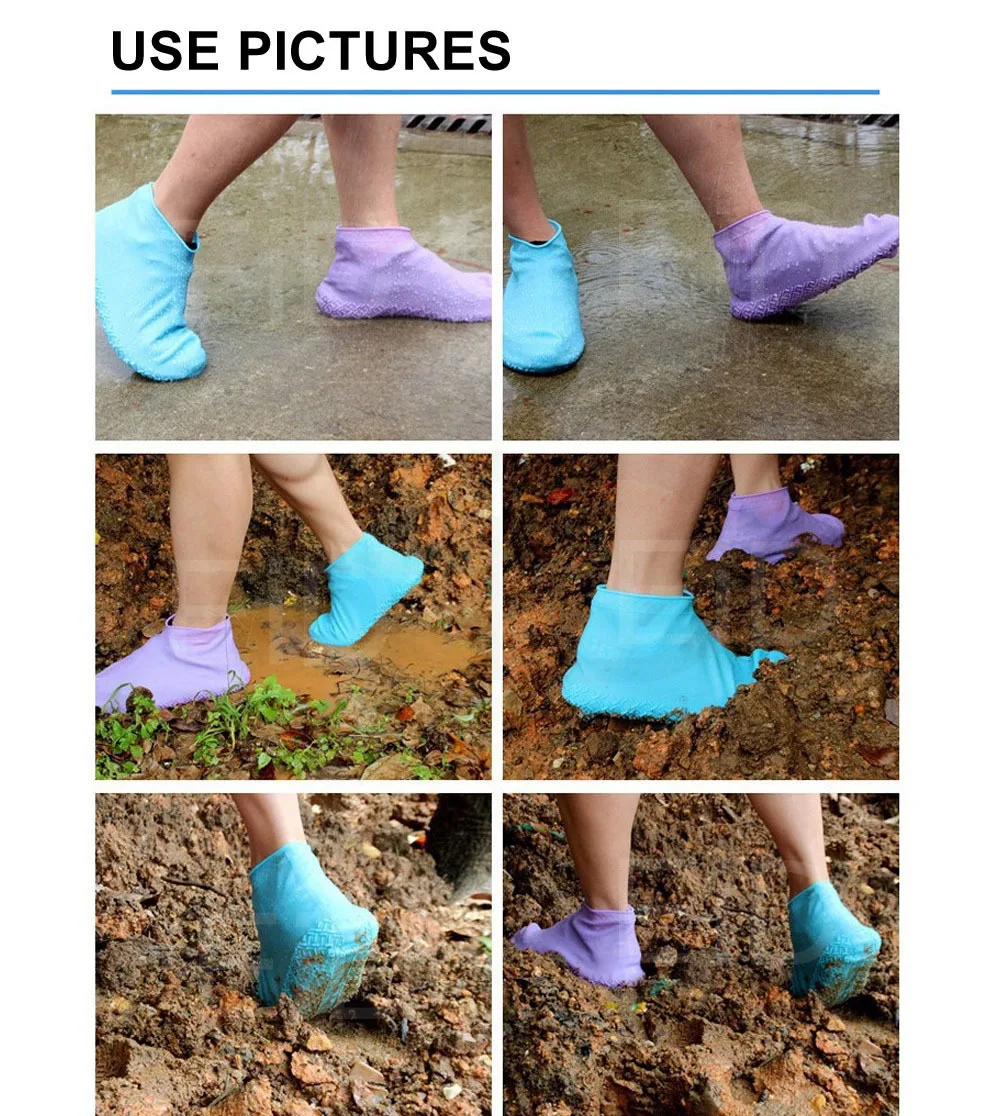 EiD practical Reusable Silicone Waterproof Rain Shoe Cover durable Outdoor Rainproof Hiking Skid-proof Cycling Sport Shoe Cover