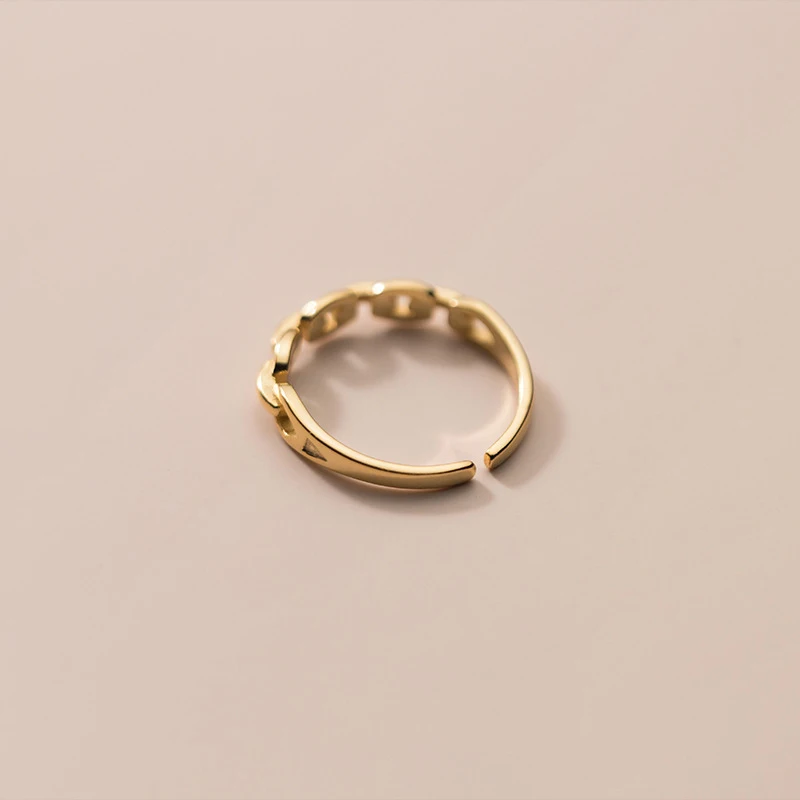 

JuneLeaf Genuine 925 Sterling Silver Women Cuban Link Chain Gothic Open Finger Ring Punk Hollow Korean Chic Party Jewelry 2021