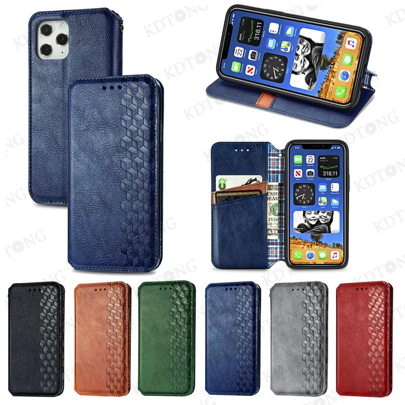 

Luxury Flip Leather Woven Pattern Case For iPhone 12 11 XS Pro Max Mini X XR 8 7 6 6S Plus SE 2020 Simple Fashion Phone Case