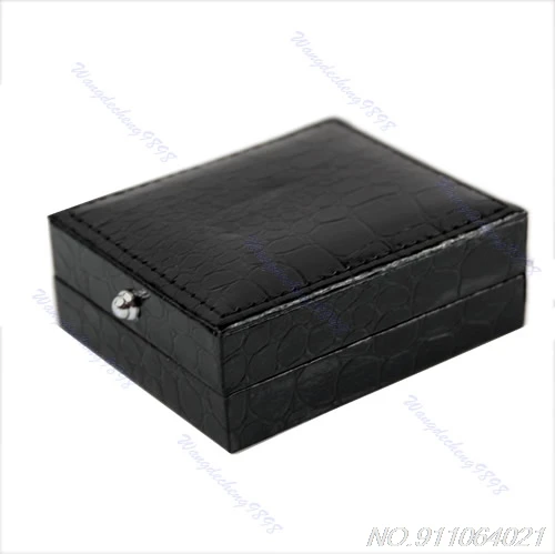 

1PC Black Faux Leather Cufflinks Box Gift Storage Case Display Cuff Holder New N11 20 Dropshipping