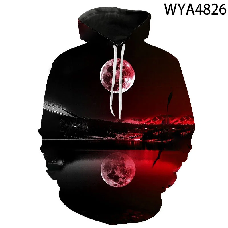 

Spring And Fall New Hoodies Moon Men Women Children 3D Printed Streetwear Sweatshirts Pullover Streetwear Boy Girl Kids Tops