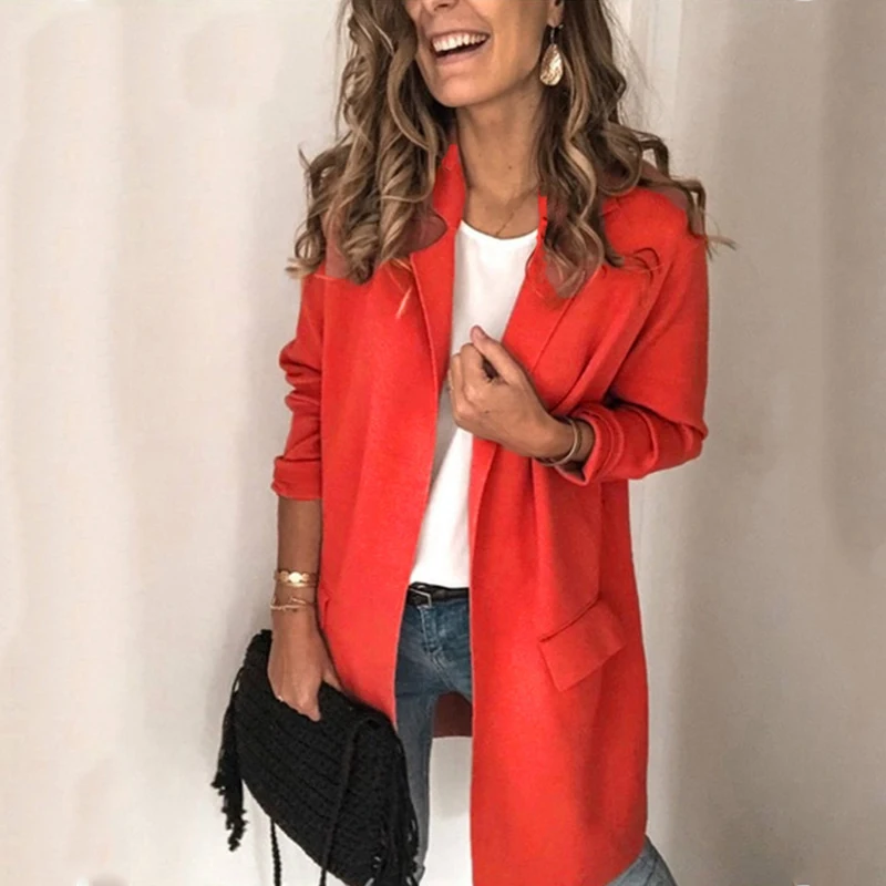

New Women's Business Blazers Spring Autumn All-match Female Jackets Slim Long-sleeve Casual Solid Blazer Women Clothes Top