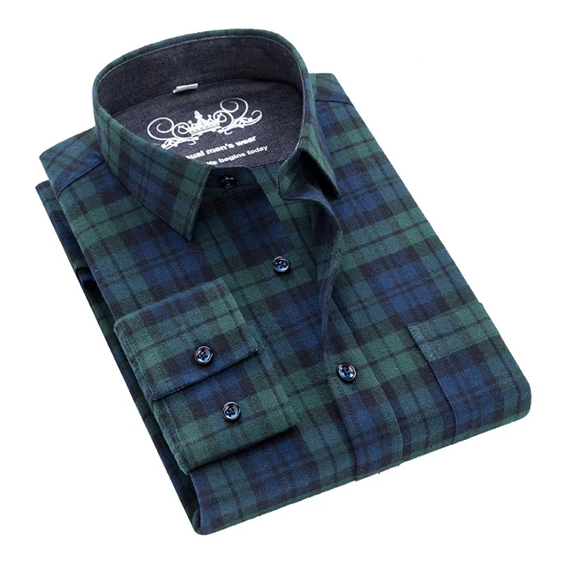Мужская рубашка в клетку DAVYDAISY Классическая брендовая из 100% хлопка с длинным