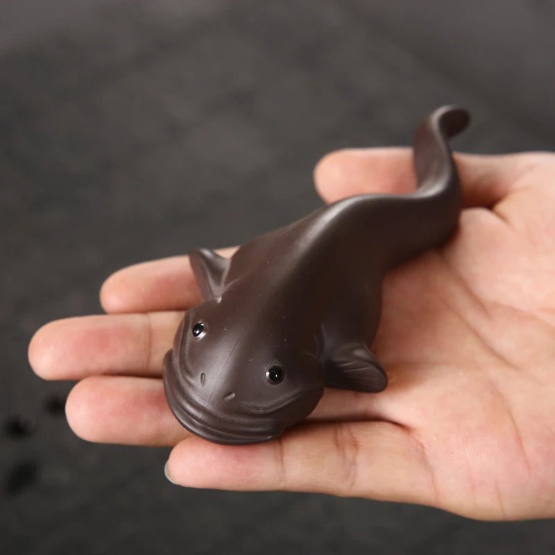 Фиолетовая глина Чай Pet Исин статуя статуэтки в виде рыб китайские чайный набор