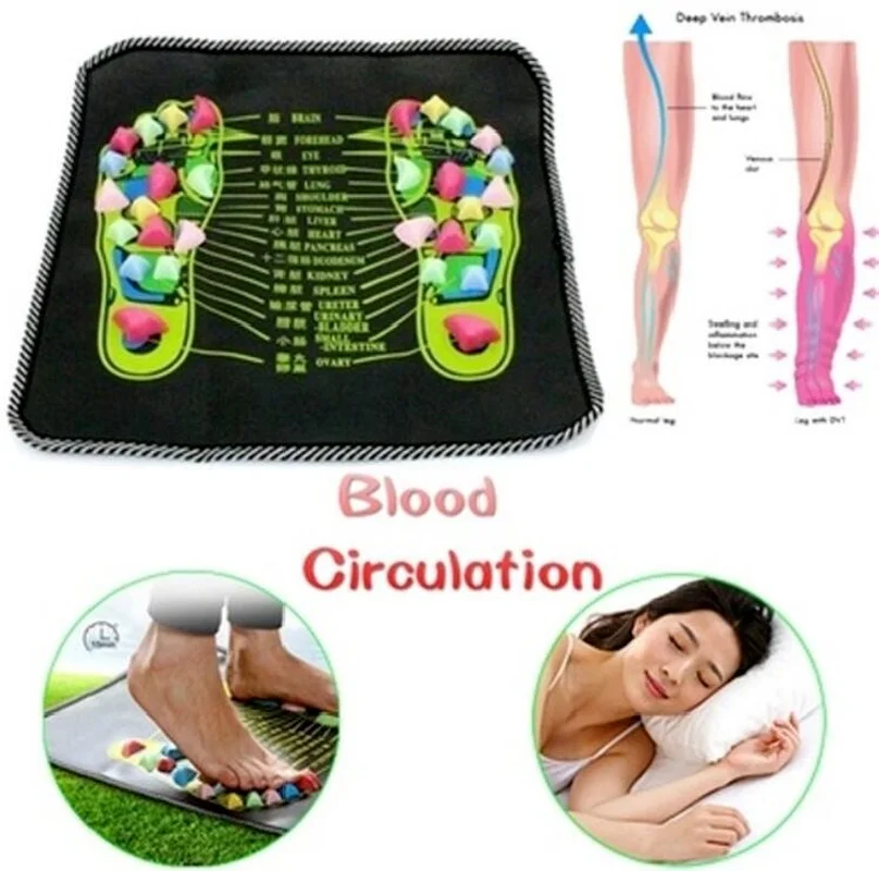 

1 Piece Acupuncture Cobblestone Colorful Foot Reflexology Walk Stone Square Foot Massager Cushion for Relax Body Feet Massage