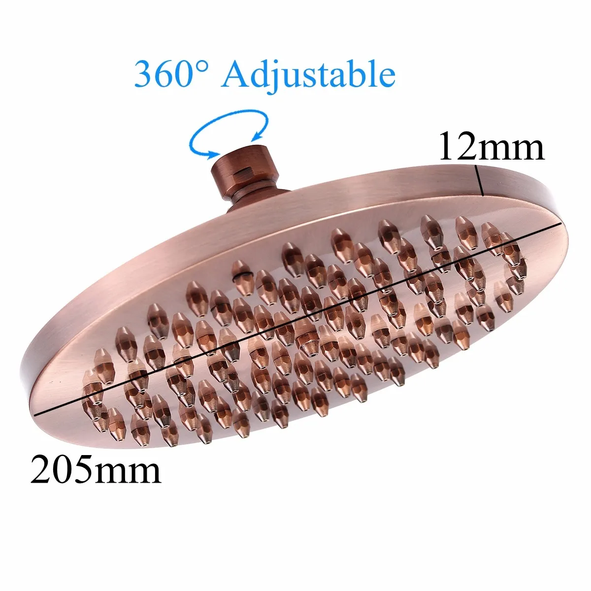 

8 inch Round Vintage Retro Bathroom Rain Shower Head Antique Red Copper Hose Top Shower Sprayer Bathroom Single Head Bath Tools