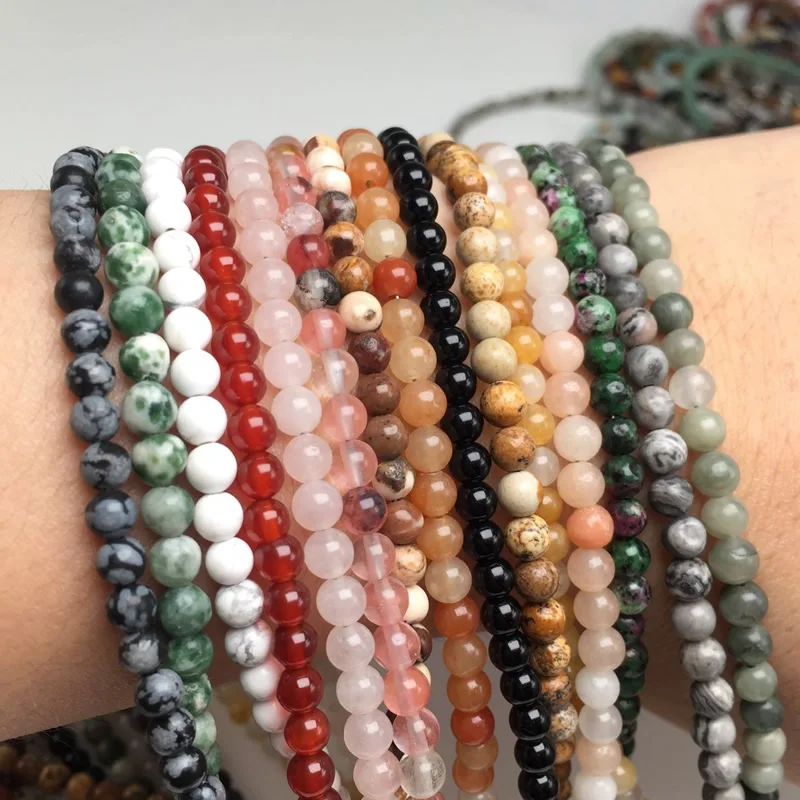 Женское Ожерелье из натурального камня 4 мм | Украшения и аксессуары