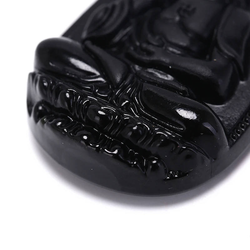

Obsidian Pendant Radiation-Resistant Energy Natural Black Carved Buddha Lucky Health Care Exquisite Style Pendant