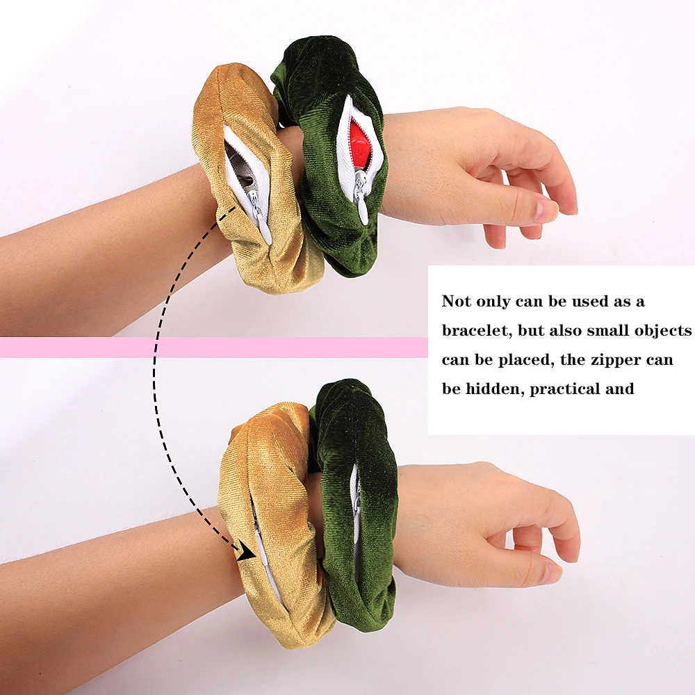 

Zipper Korean Velvet Scrunchie Women Girls Elastic Hair Rubber Bands Accessories Pocket Wallet Hair Scrunchies Hair Accessories