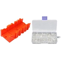 multifunctional miter saw box with 320pcs 10 in 1 terminals non insulated ring fork u type brass terminals assortment
