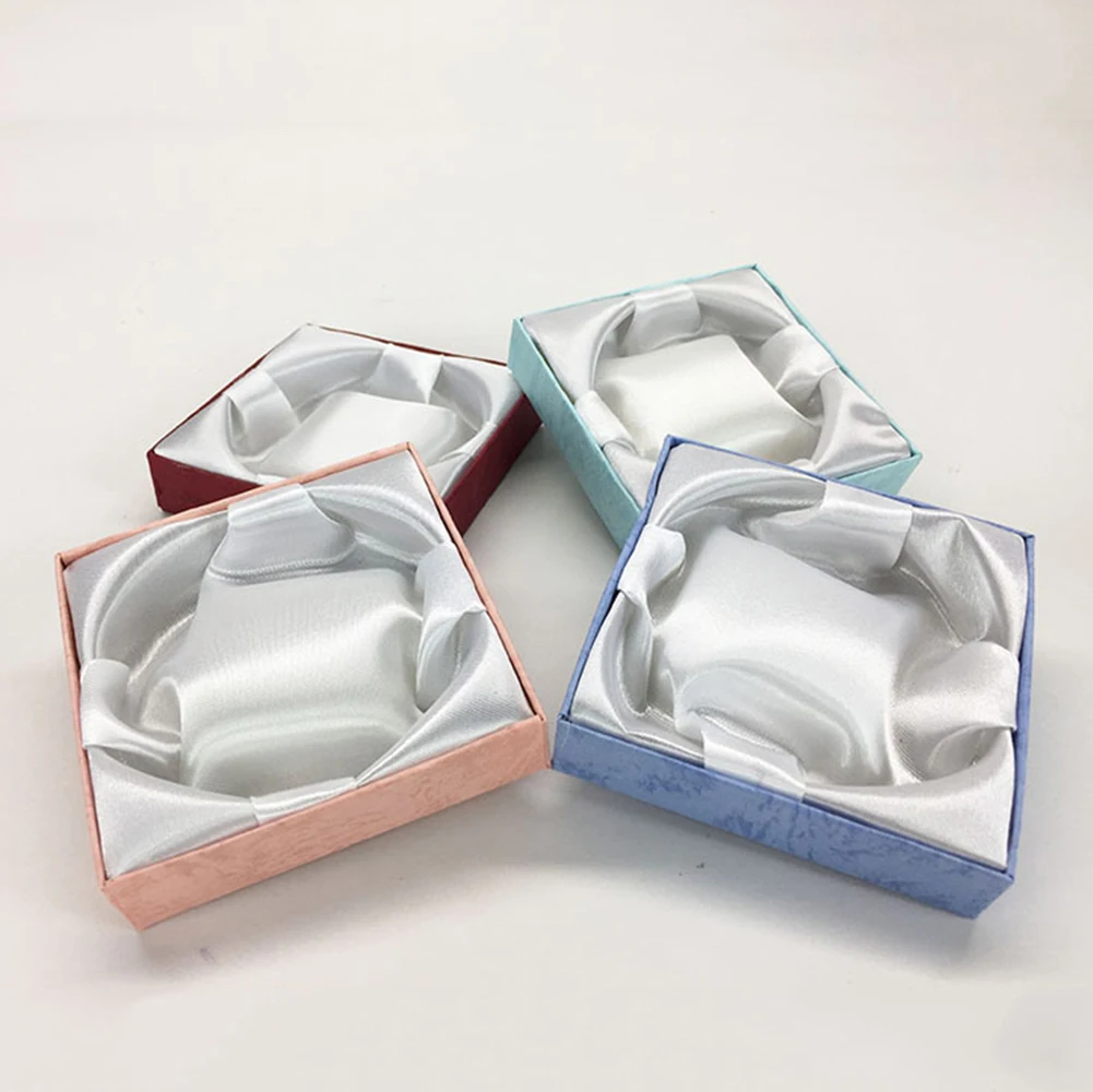 Бумажная квадратная посылка чехол Бант ювелирные изделия ожерелье браслет