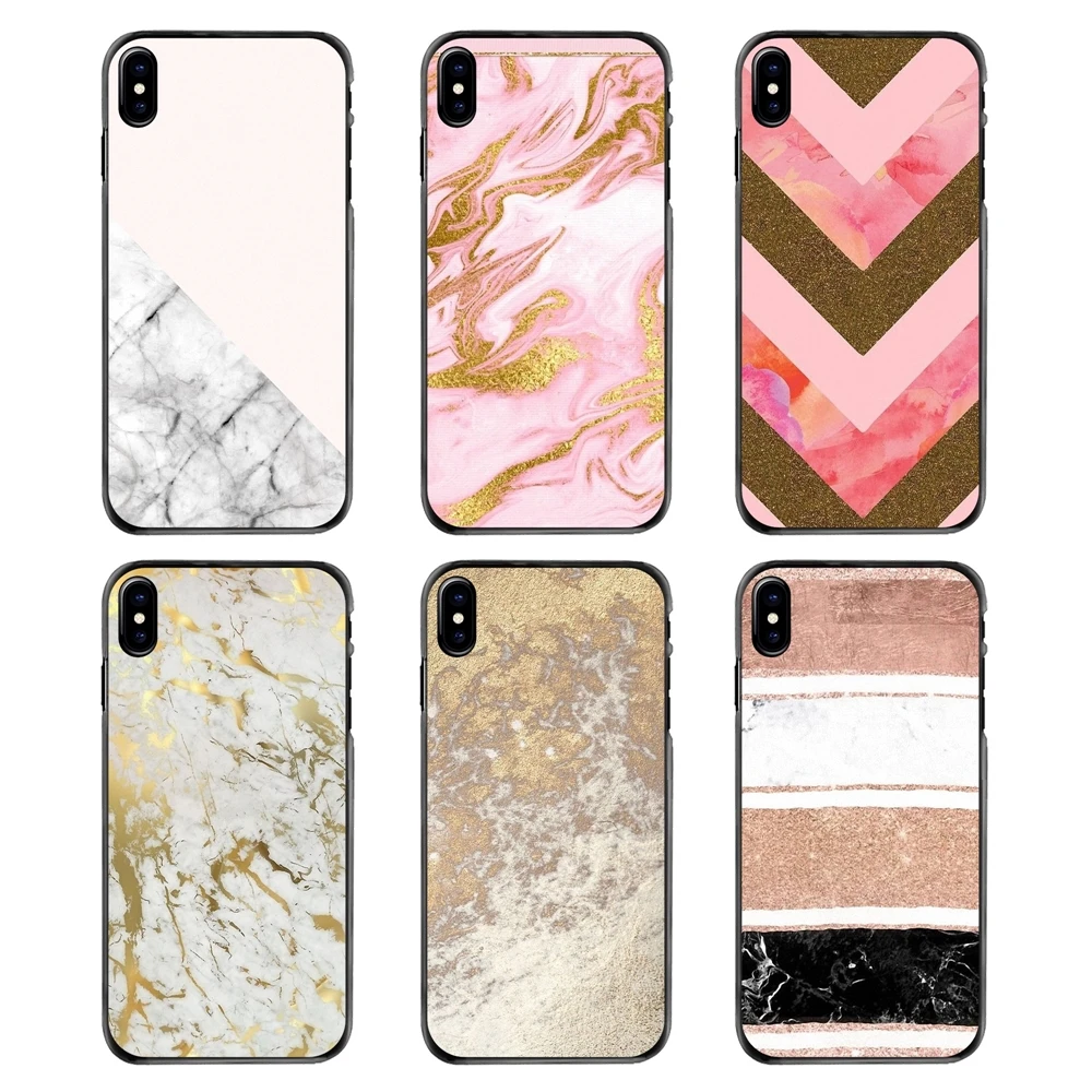 Розовое золото блеск современный мрамор полосы мобильный телефон чехол для Iphone 4
