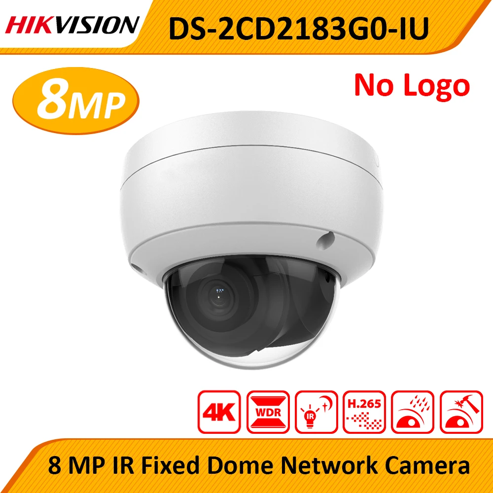 

OEM Hikvision Engels 8MP DS-2CD2183G0-IU 4K Wdr Vaste Ip Ir Cctv Poe Dome Network Camera Met Ingebouwde mic