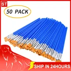 Горячая Распродажа, 50 плоских кистей, однотонные практичные маленькие кисти оптом, практичные кисти для рисования