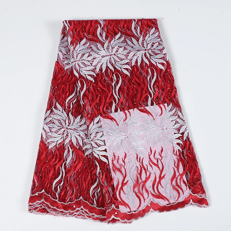 2019 новейший насыщенно голубой Французский кружевная ткань в африканском стиле