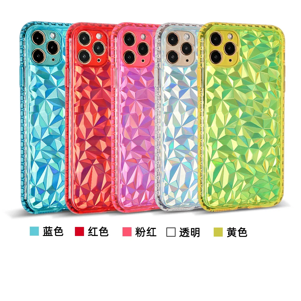 

Suitable for iPhone12 mobile phone case TPU diamond pattern transparent Apple anti-drop mobile phone case