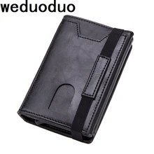 2021 Carbon Fiber Card Holder Wallets Men Customize Rfid Black Magic Trifold Leather Slim Mini Wallet Small Money Bag Purse